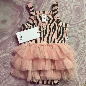 BNWT HUXBABY Tiger tiered ballet onesie!